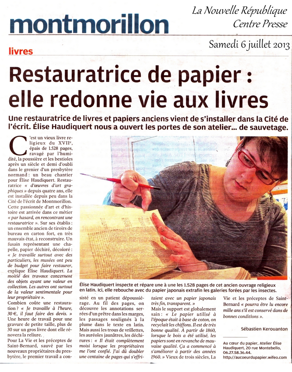 Revue de presse  Au Cœur du Papier